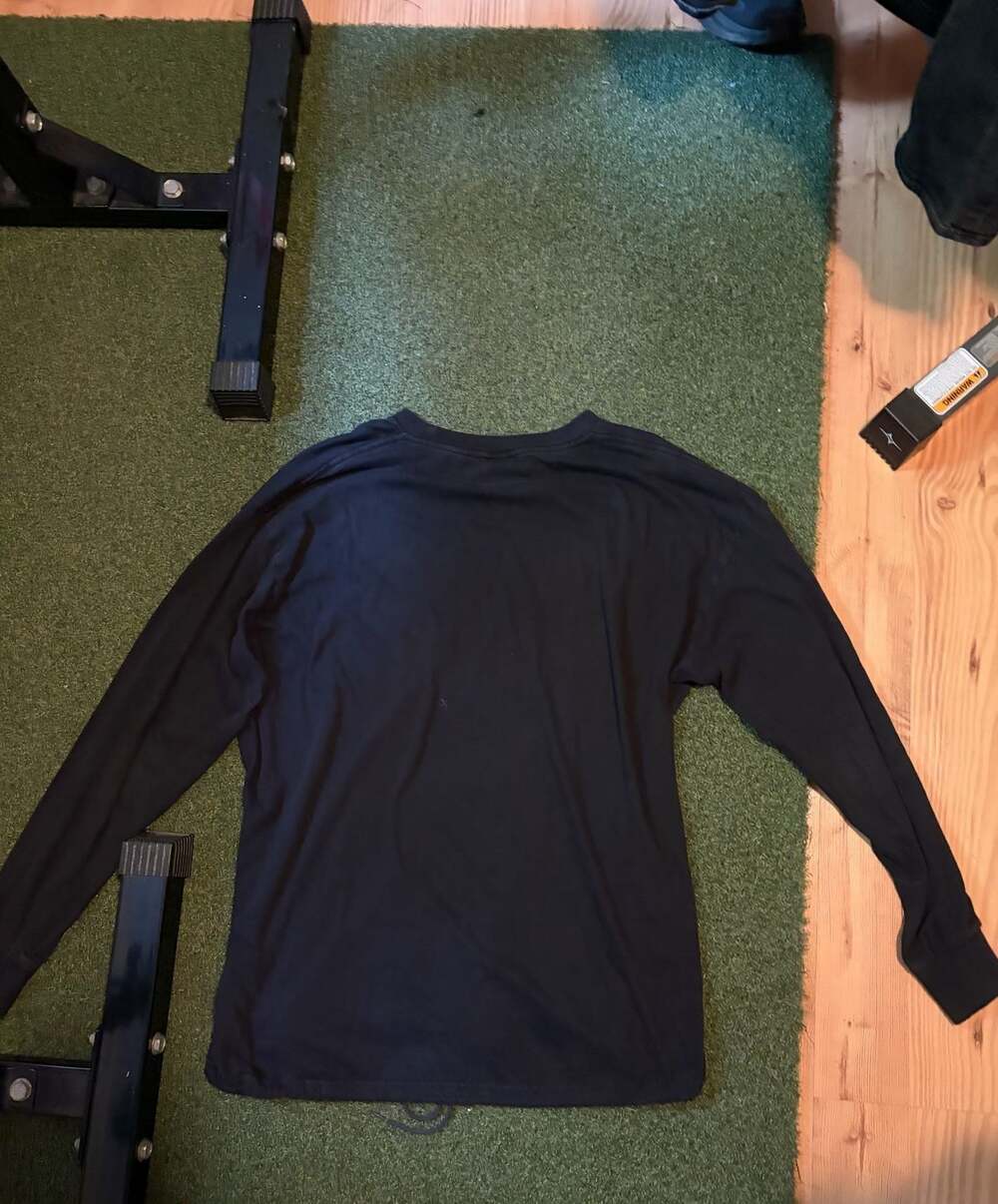 Sun Tees Men's 2XL Black Long Sleeve Crew Neck T-Shirt with Drawstring Hem